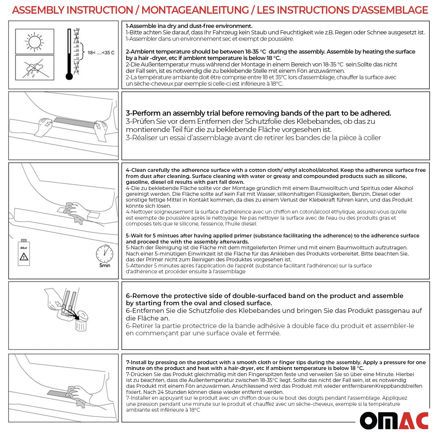 OMAC USA GMC Terrain Door Sill Scuff Plate Scratch Protector Sport Brushed Stainless Steel 4Pcs, door sill covers, side view