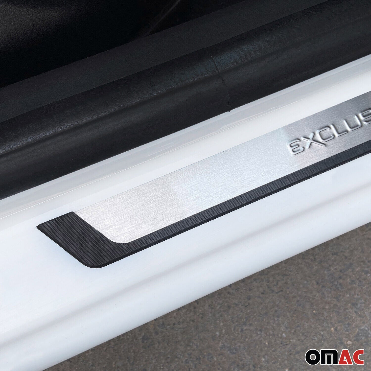 OMAC USA GMC Yukon / Yukon XL 1500 Door Sill Scuff Plate Scratch Protector Exclusive Brushed Stainless Steel, additional view