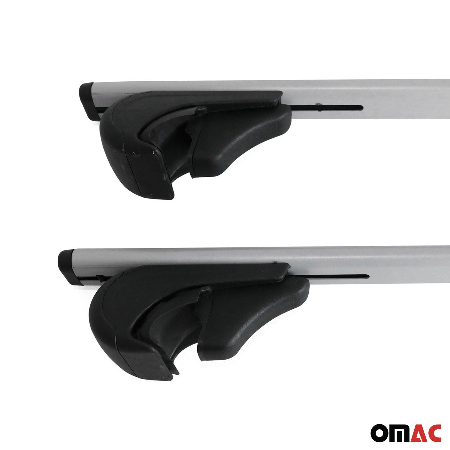 OMAC USA 2010-2017 Chevrolet Equinox Roof Rack Cross Bars Silver, raised roof rails, top view