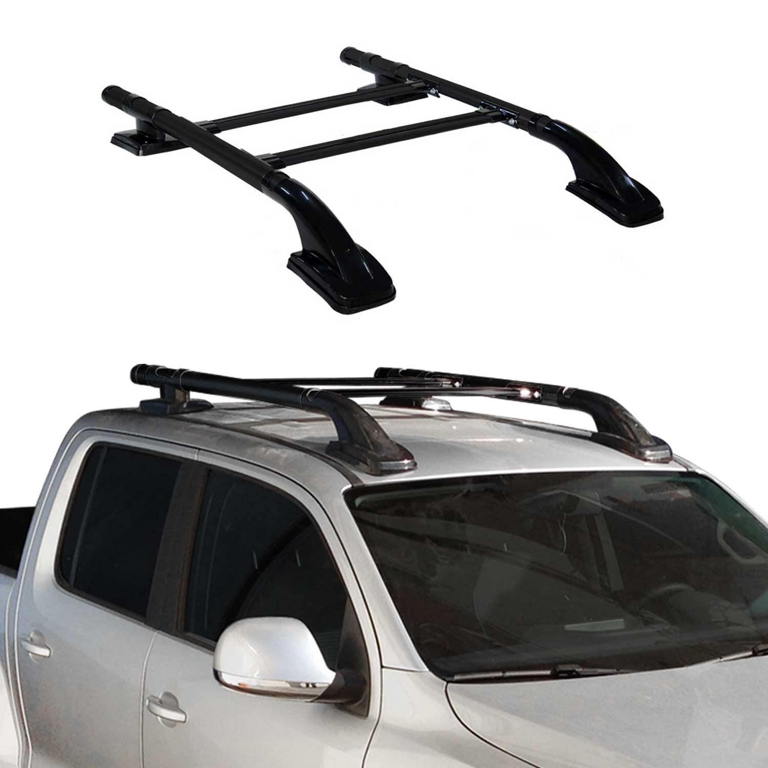 OMAC USA 2023-2026 GMC Canyon III Crew Cab Top Roof Rack & Side Rails Black Alu 4Pcs, alternate view