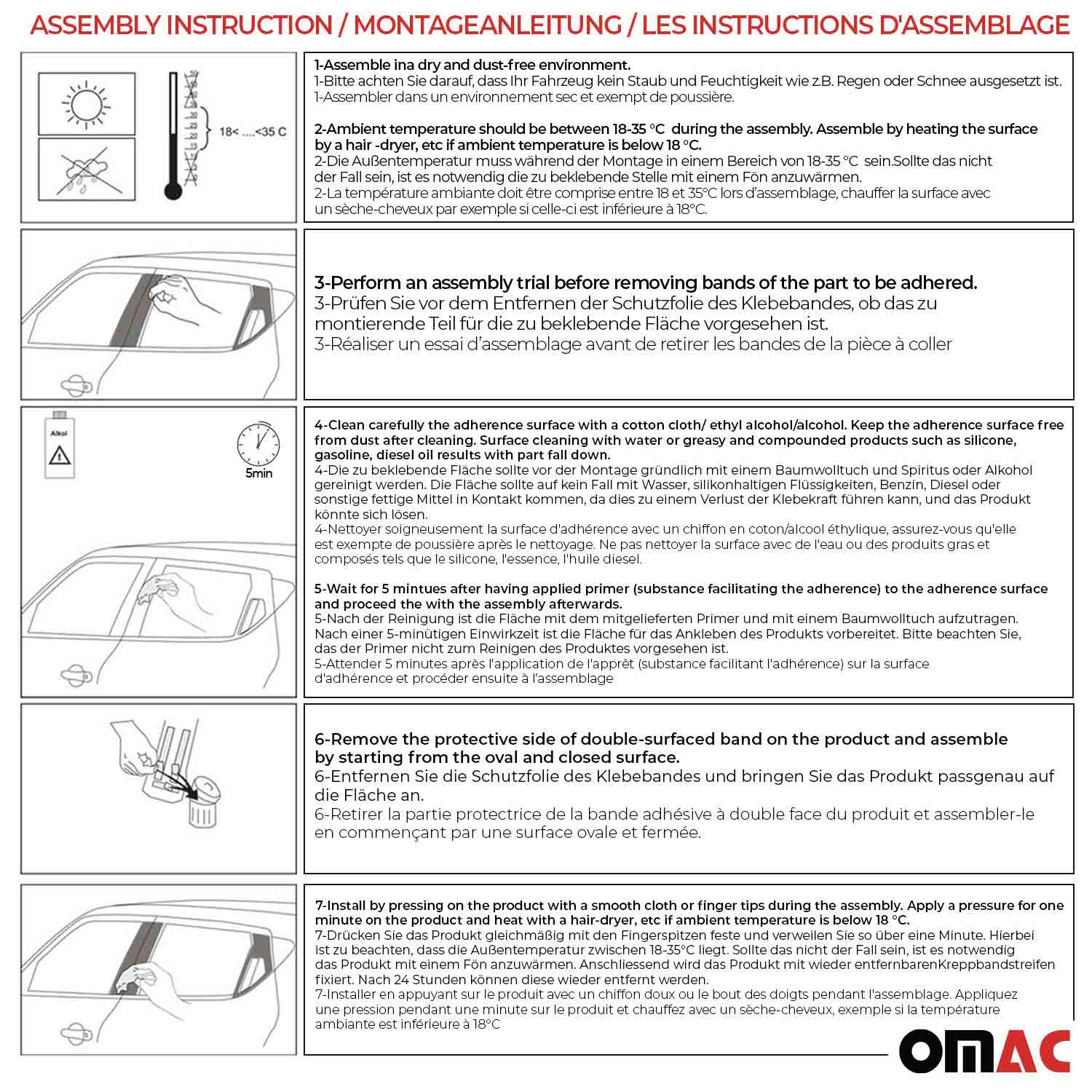 OMAC USA 2006-2013 Chevrolet Impala Window B Pillar Posts Door Trim Stainless Steel Silver 6x, side view