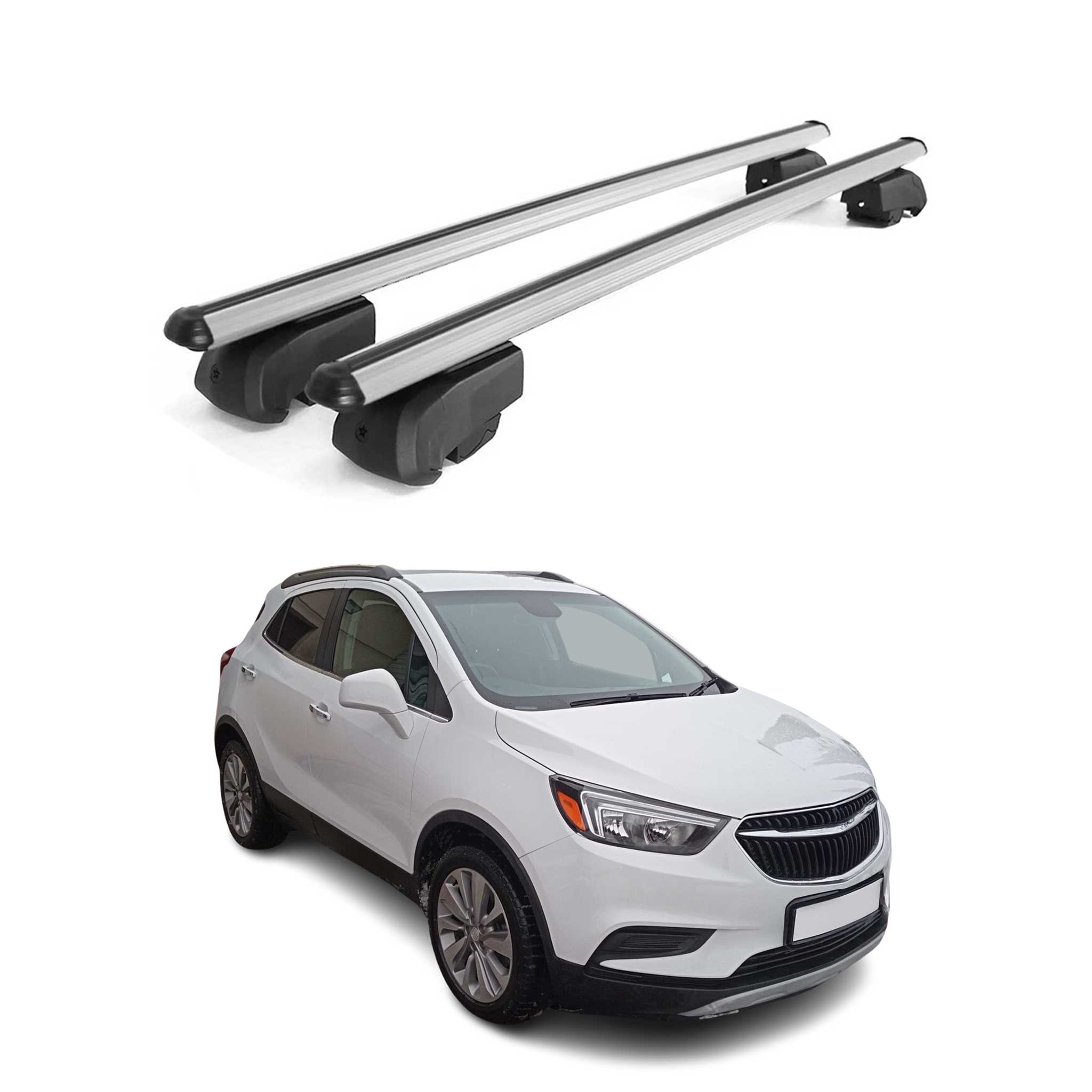 OMAC USA 2013-2022 Buick Encore Roof Rack Cross Bars Silver, flush-mounted roof rails