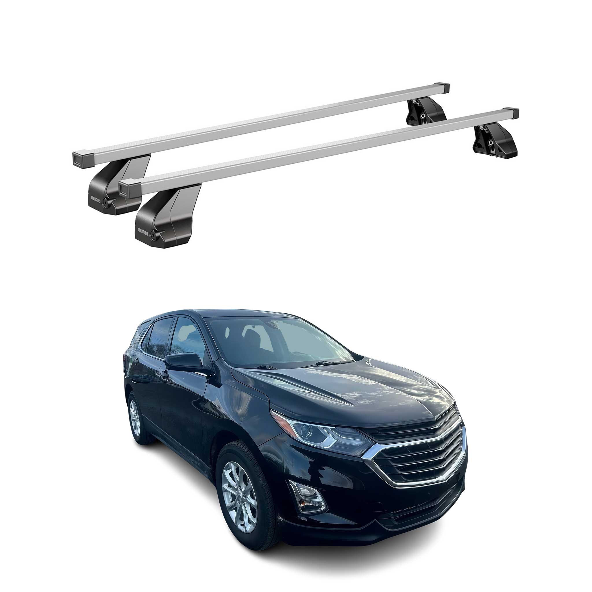OMAC USA 2018-2024 Chevrolet Equinox Roof Rack Cross Bars Silver, fixpoints