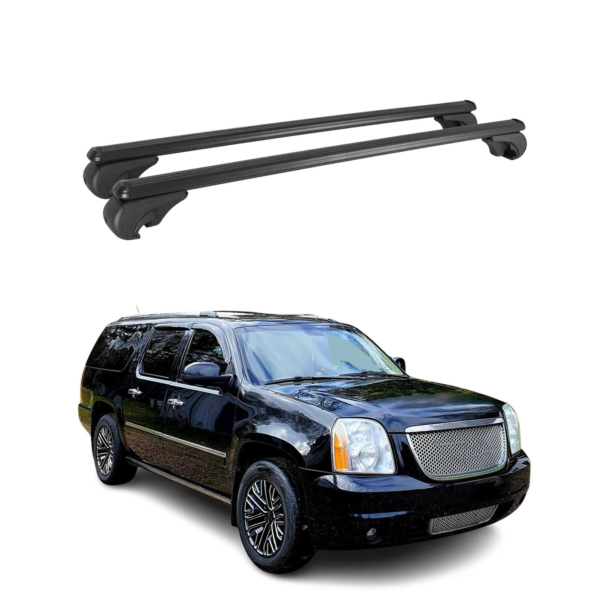 OMAC USA 2000-2014 Chevrolet Tahoe Lockable Roof Rack Cross Bars Carrier Black, raised roof rails