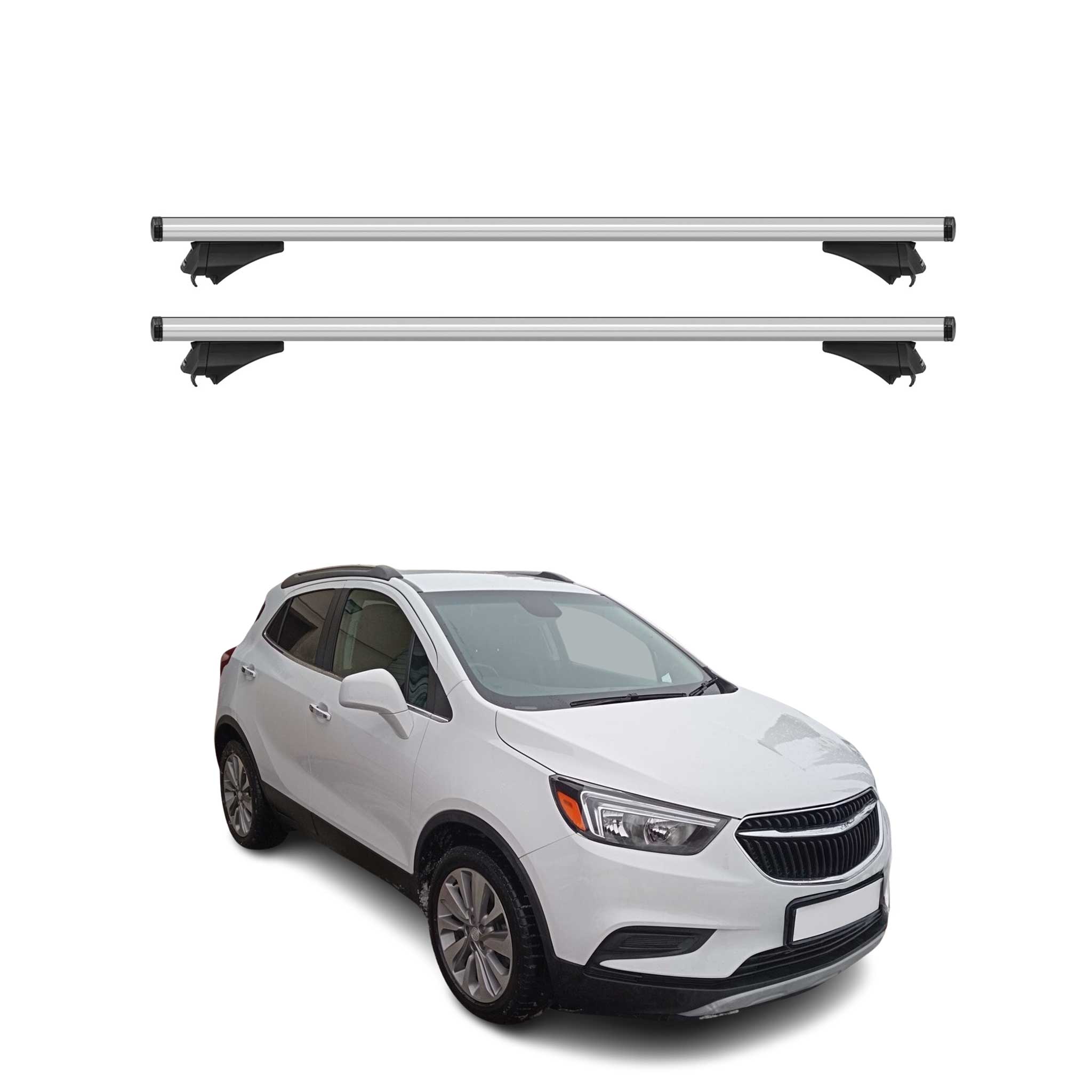 OMAC USA 2013-2022 Buick Encore Roof Rack Cross Bars Silver, flush-mounted roof rails