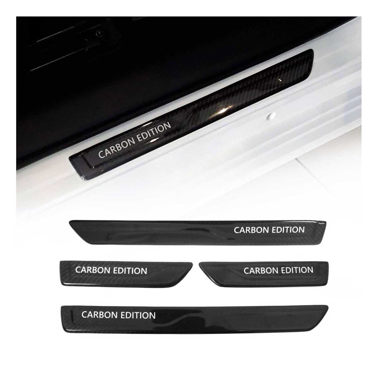 OMAC USA GMC Door Sill Scuff Plate Scratch Protector Carbon Fiber Edition 4 Pcs, door sill covers