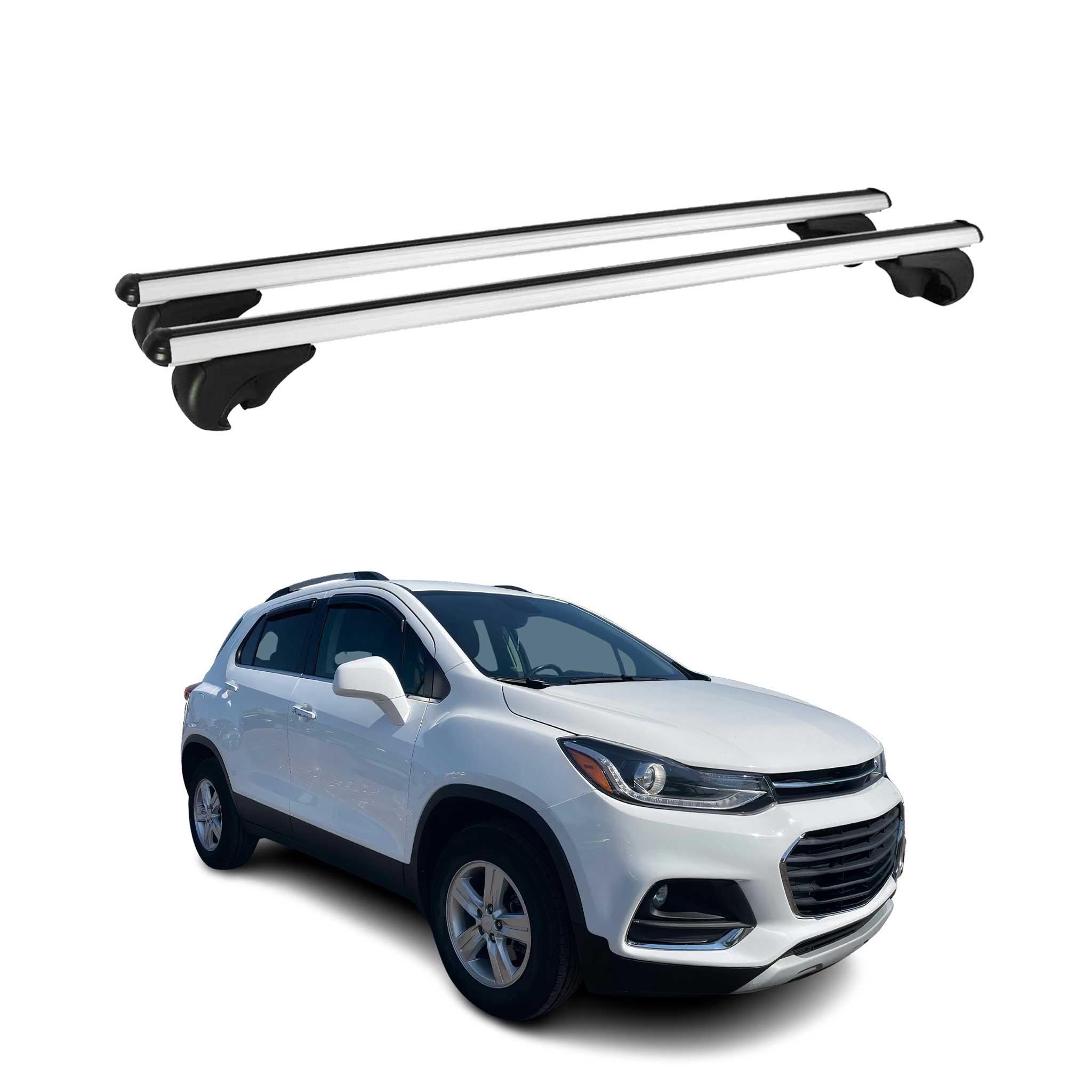 OMAC USA 2013-2022 Chevrolet Trax Roof Rack Cross Bars Luggage Carrier 2 Pcs, raised roof rails