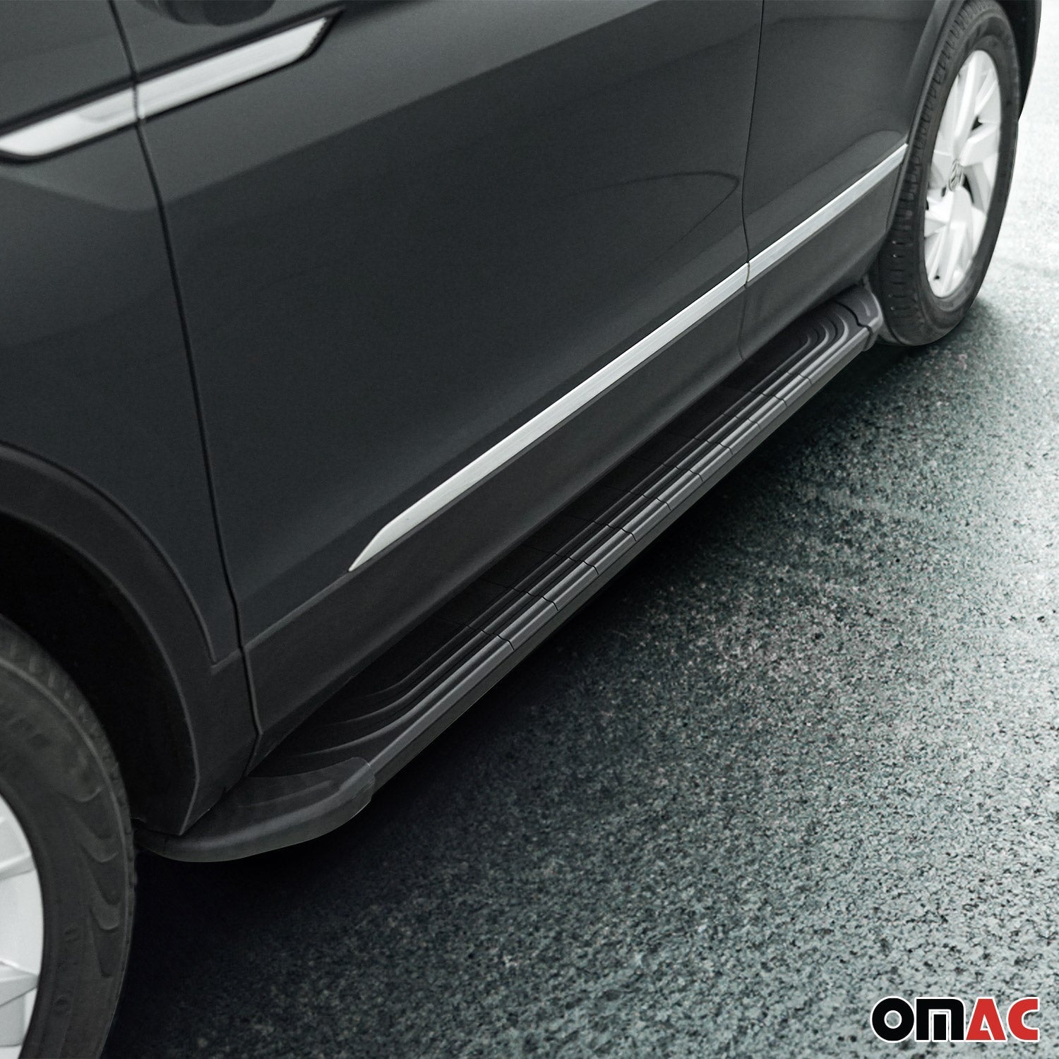 OMAC USA 2015-2024 Chevrolet Colorado / GMC Canyon Nerf Bar Side Step Running Boards Alu, close-up detail