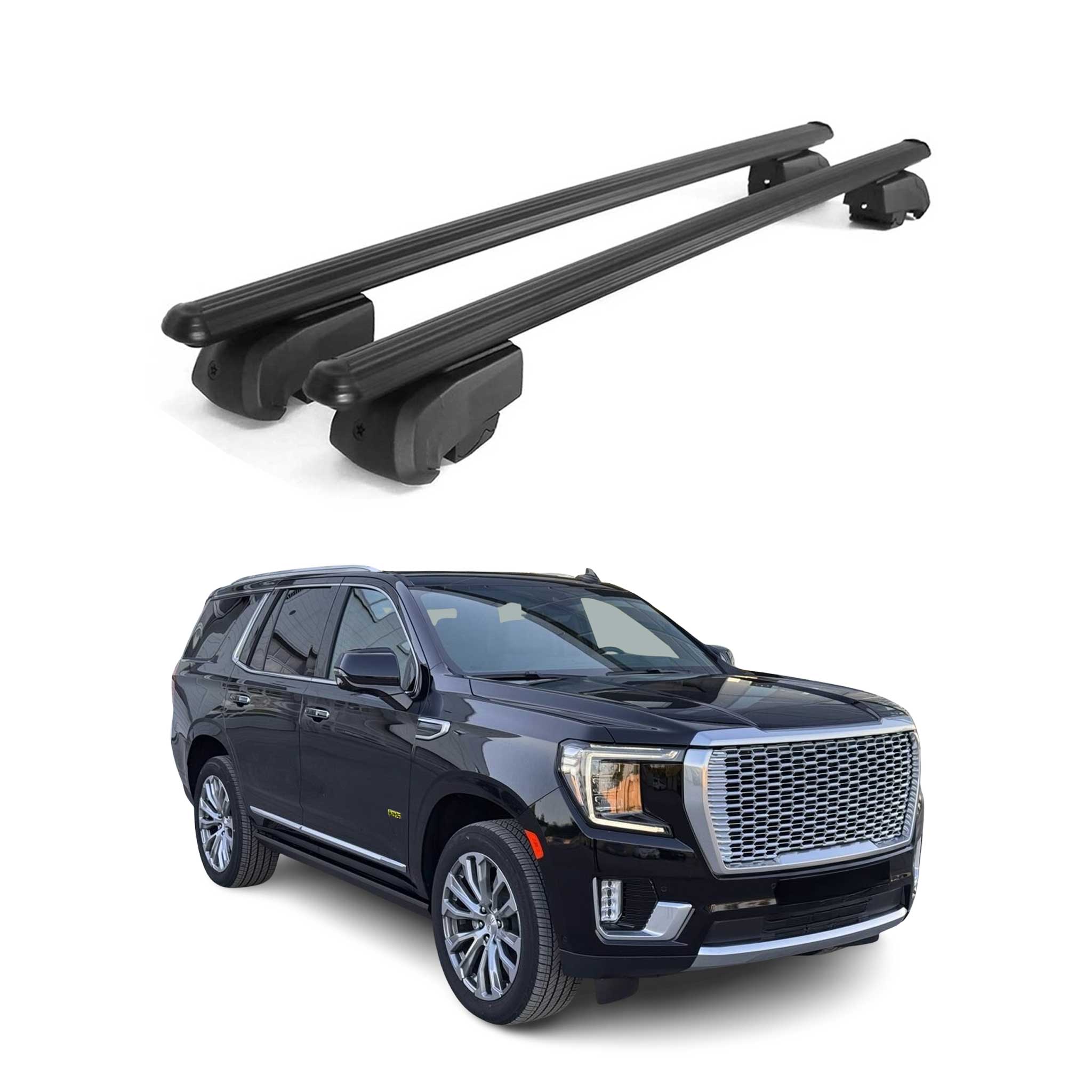 OMAC USA 2021-2026 GMC Yukon / Yukon XL Roof Rack Cross Bars Black, flush-mounted roof rails