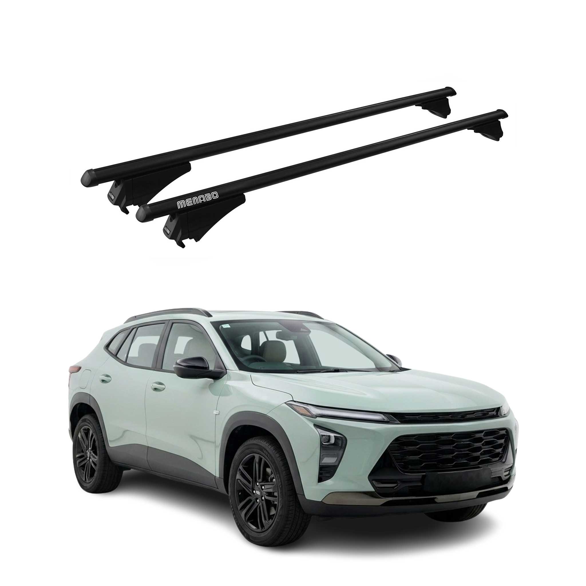 OMAC USA 2024-2026 Chevrolet Trax Roof Rack Cross Bars Luggage Carrier Black 2Pcs, flush-mounted roof rails