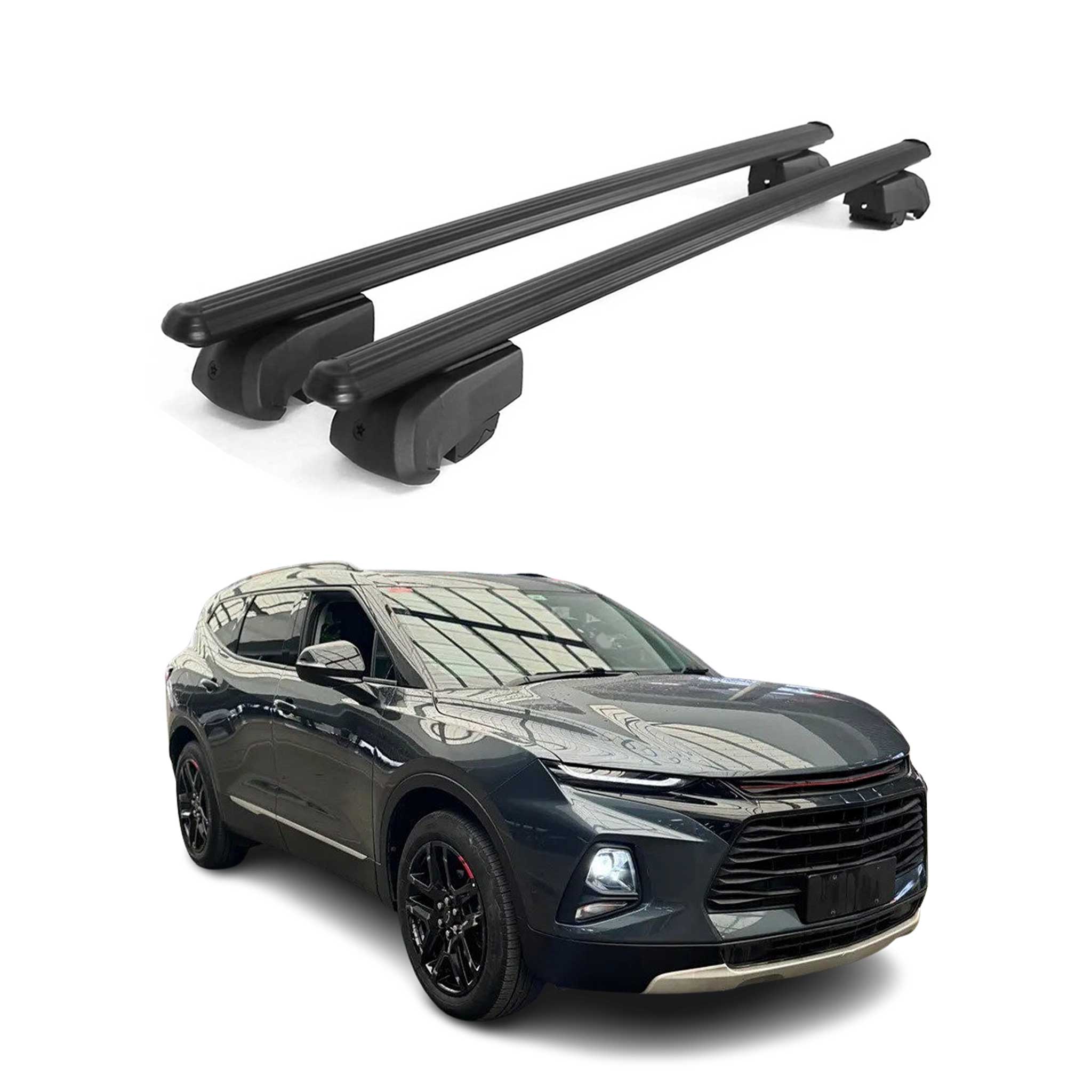 OMAC USA 2021-2026 Chevrolet Trailblazer Roof Rack Cross Bars Black, flush-mounted roof rails