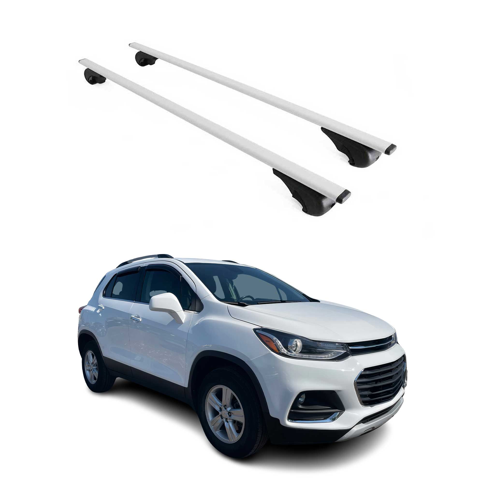 OMAC USA 2013-2022 Chevrolet Trax Roof Rack Cross Bars Silver, raised roof rails