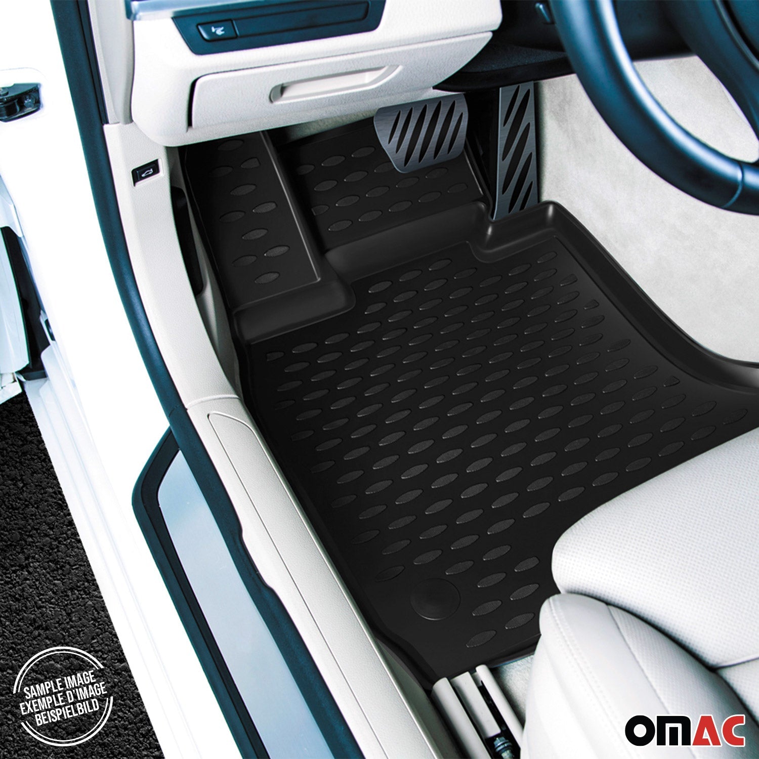 OMAC USA 2015-2022 Chevrolet Colorado Crew Cab Floor Mats Liners Full Set All Weather, classic floor mats, top view