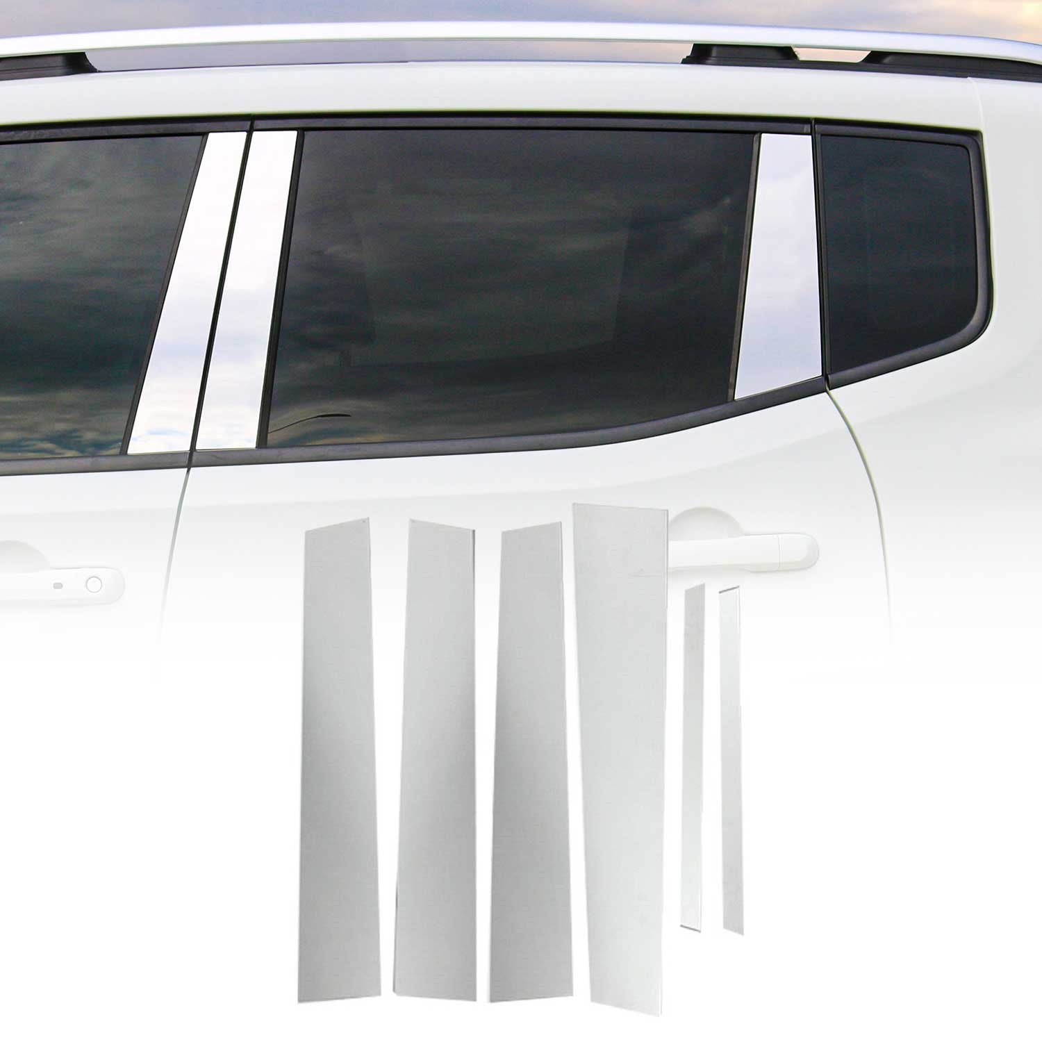OMAC USA 2013-2022 Buick Encore Window B Pillar Posts Door Trim Cover Stainless Steel Silver 6x