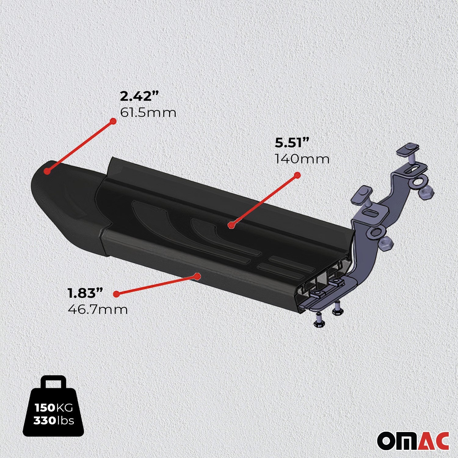 OMAC USA 2015-2024 Chevrolet Colorado / GMC Canyon Nerf Bar Side Step Running Boards Alu, product detail