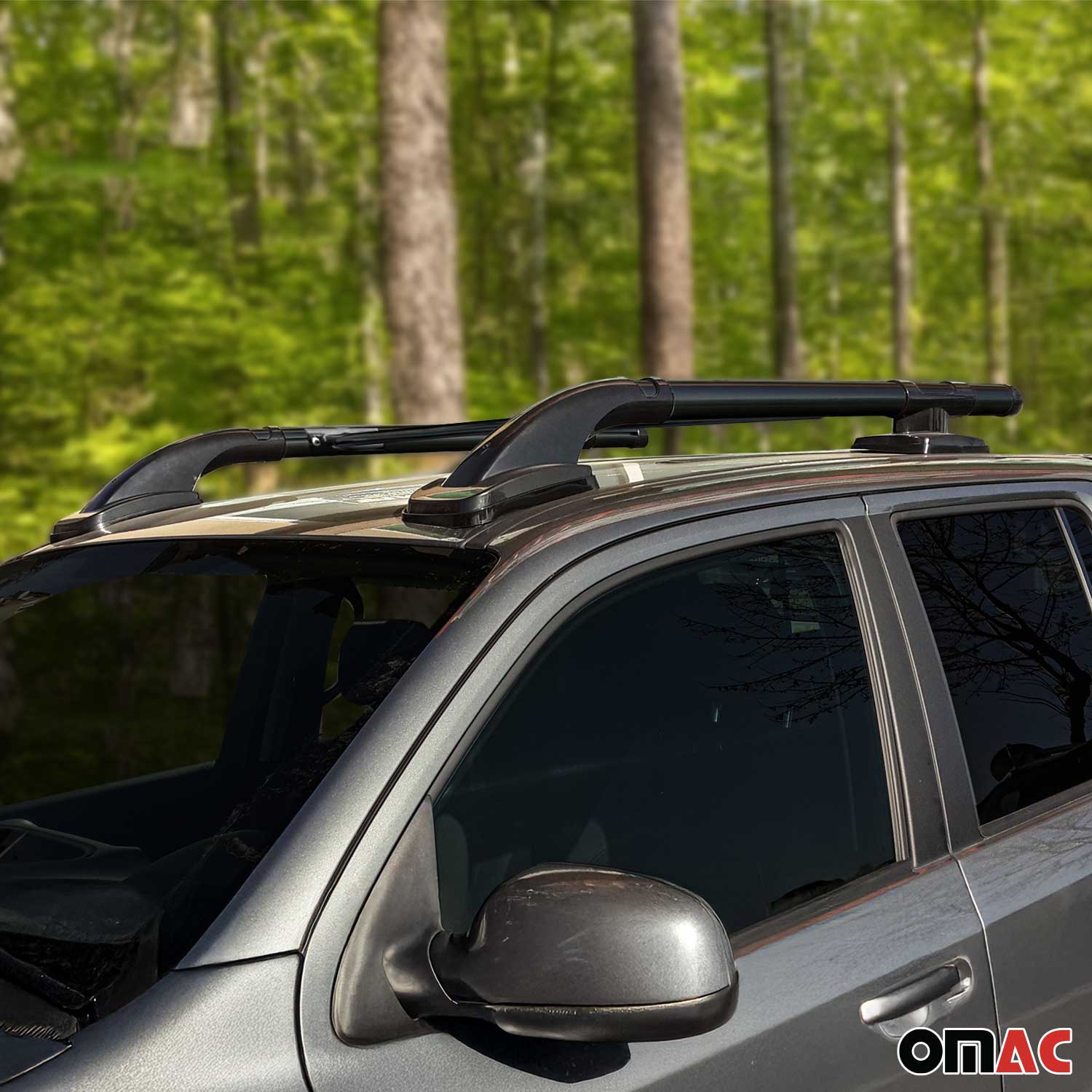 OMAC USA 2015-2022 GMC Canyon II Top Roof Rack & Side Rails Black Alu 4Pcs, further detail