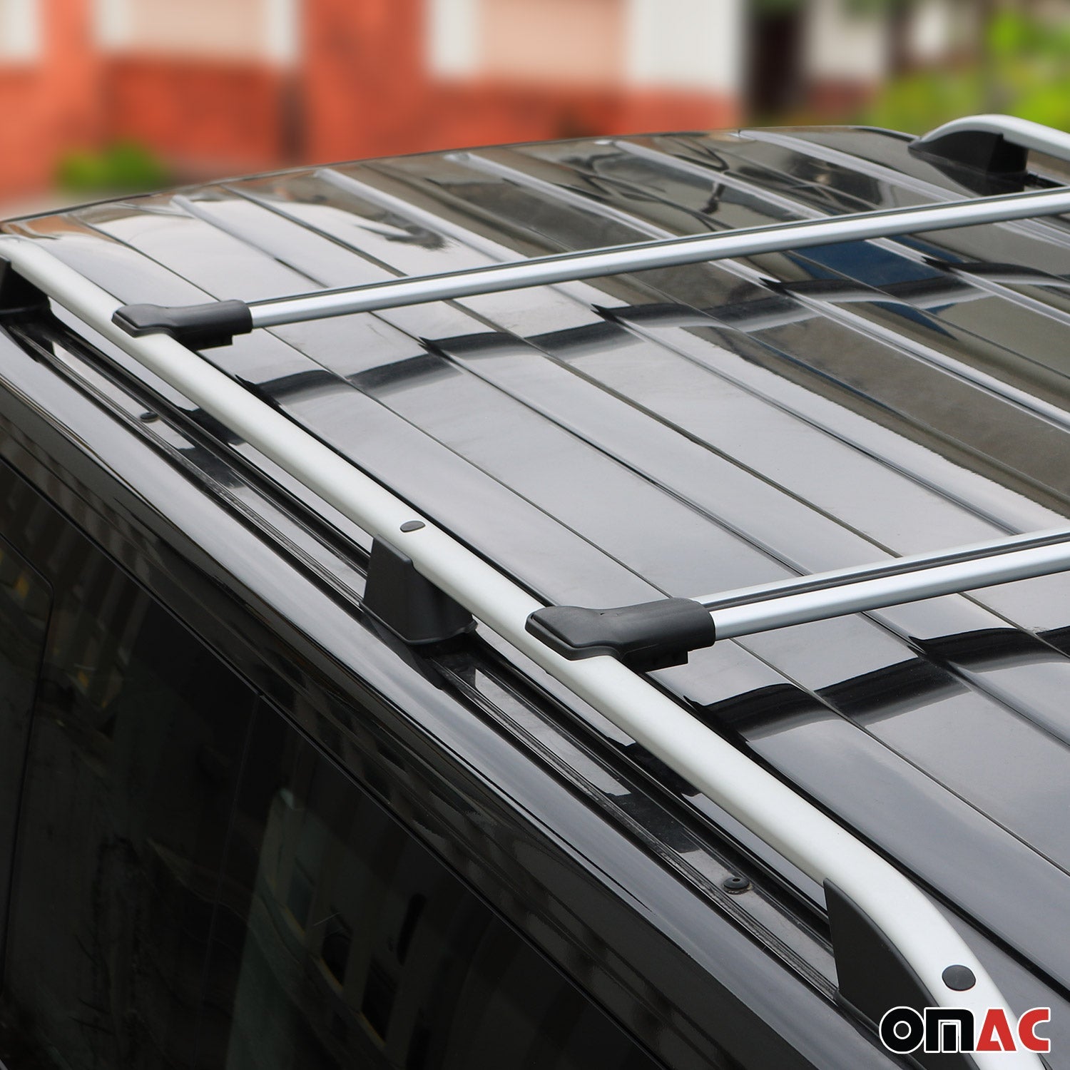 OMAC USA 2024-2026 Chevrolet Traverse Roof Rack Cross Bars Luggage Carrier Gray 2Pcs, raised roof rails, package contents