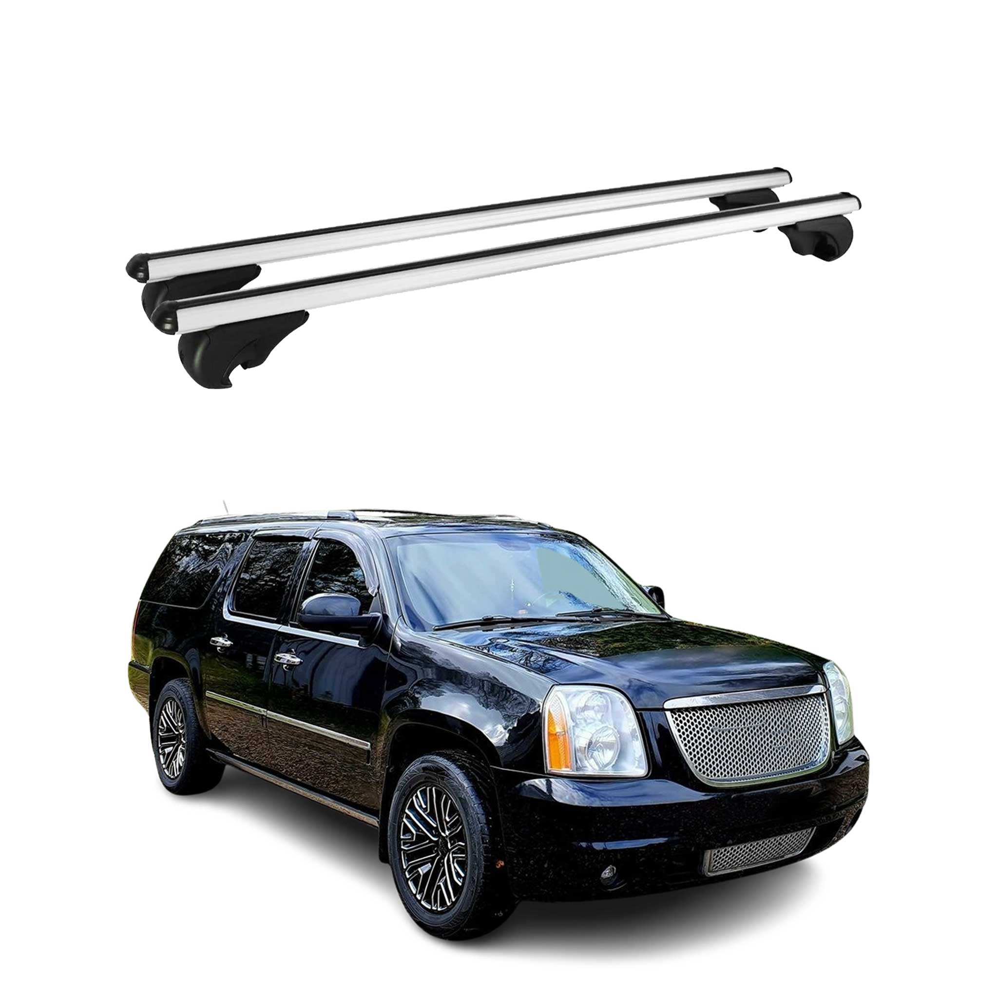 OMAC USA 2000-2013 GMC Yukon XL 2500 Roof Rack Cross Bars Silver, raised roof rails
