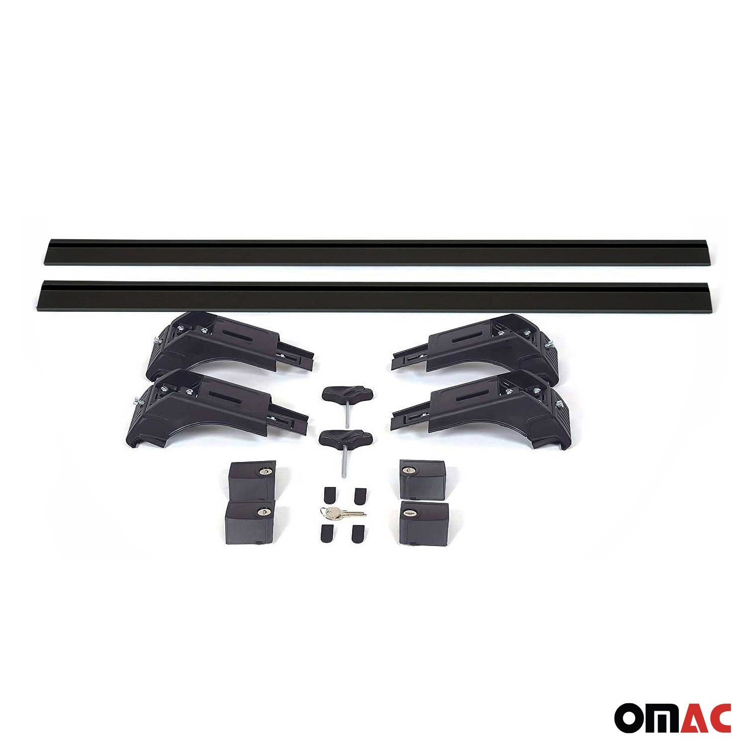 OMAC USA 2013-2022 Chevrolet Trax Roof Rack Cross Bars Black, flush-mounted roof rails, product detail