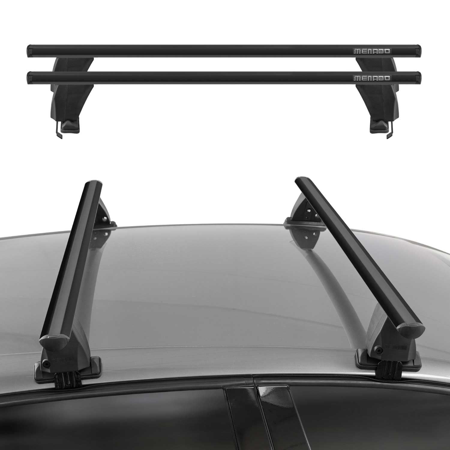 OMAC USA 2017-2026 Cadillac XT5 Roof Rack Cross Bars Black, smooth/naked roof racks