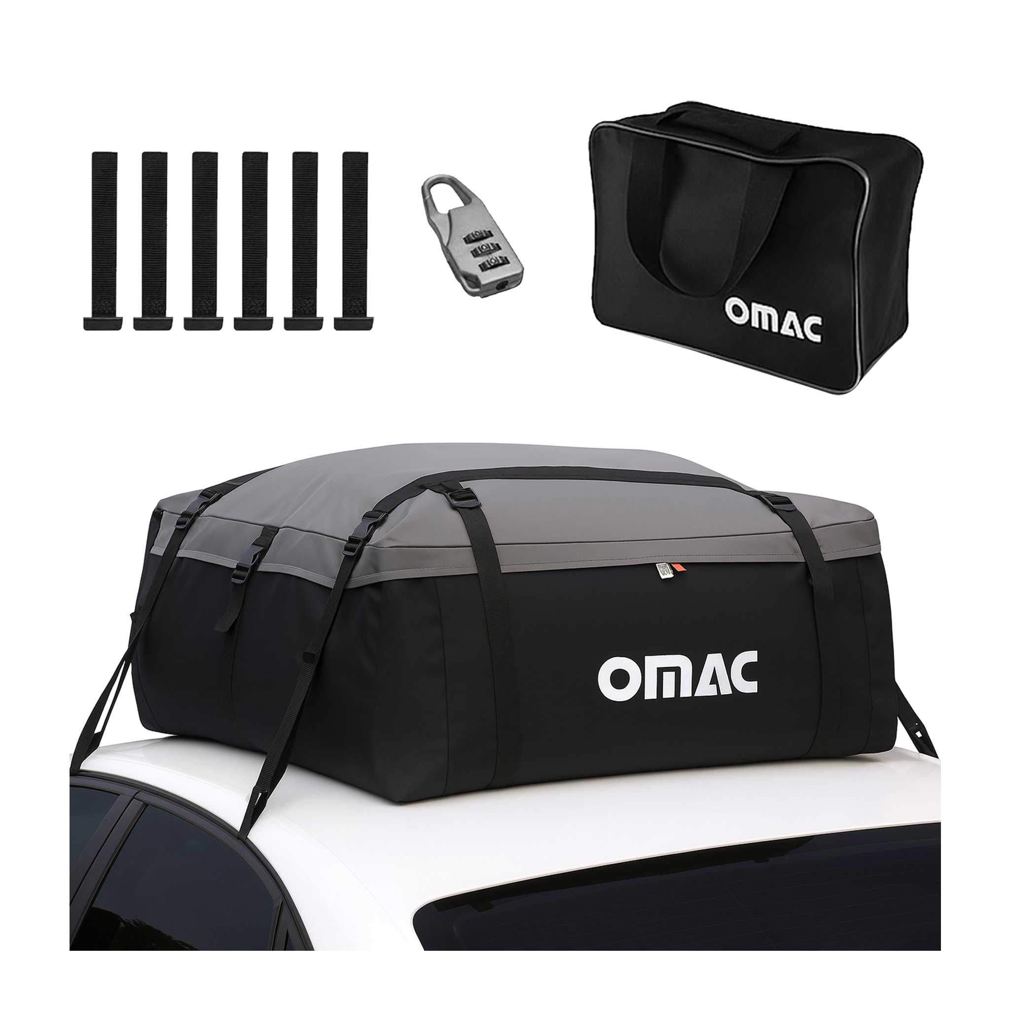 OMAC USA Roof Cargo Bag 17.6 Cubic Feet Black