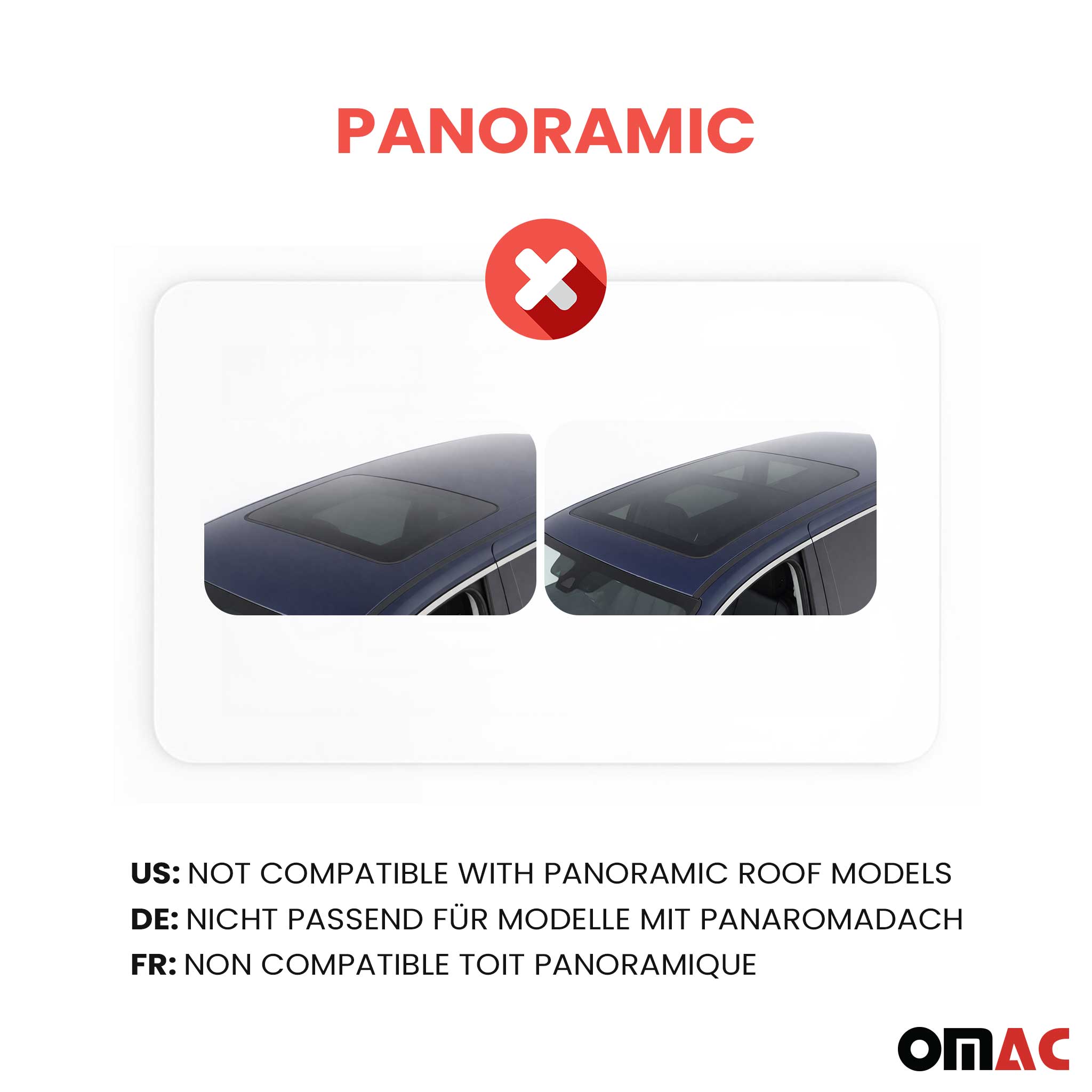 OMAC USA 2017-2022 Chevrolet Trax Roof Rack Cross Bars Silver, flush-mounted roof rails, side view
