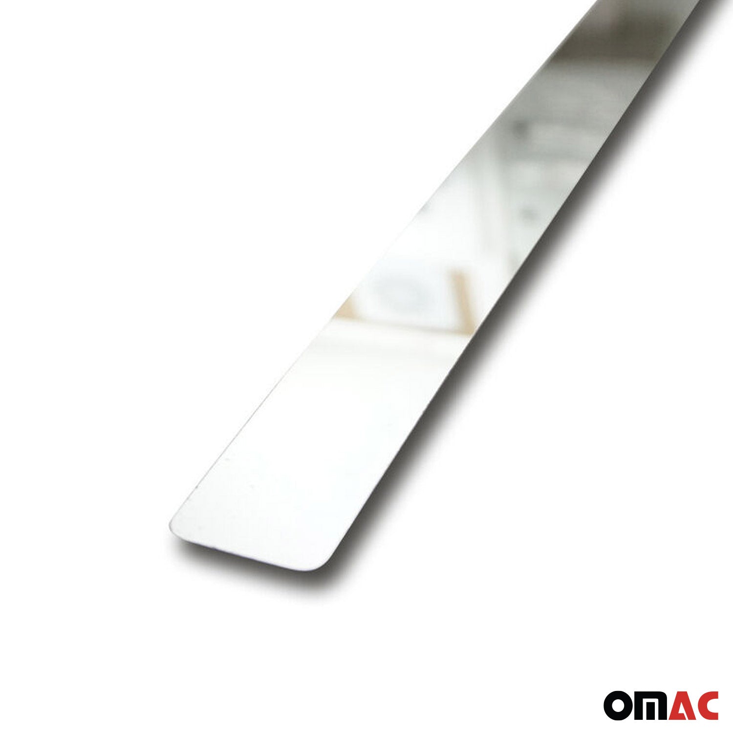 OMAC USA 2014-2019 GMC Sierra 1500/2500/3500 HD Rear Trunk Molding Trim Stainless Steel Silver 1Pc, tailgate trim, top view