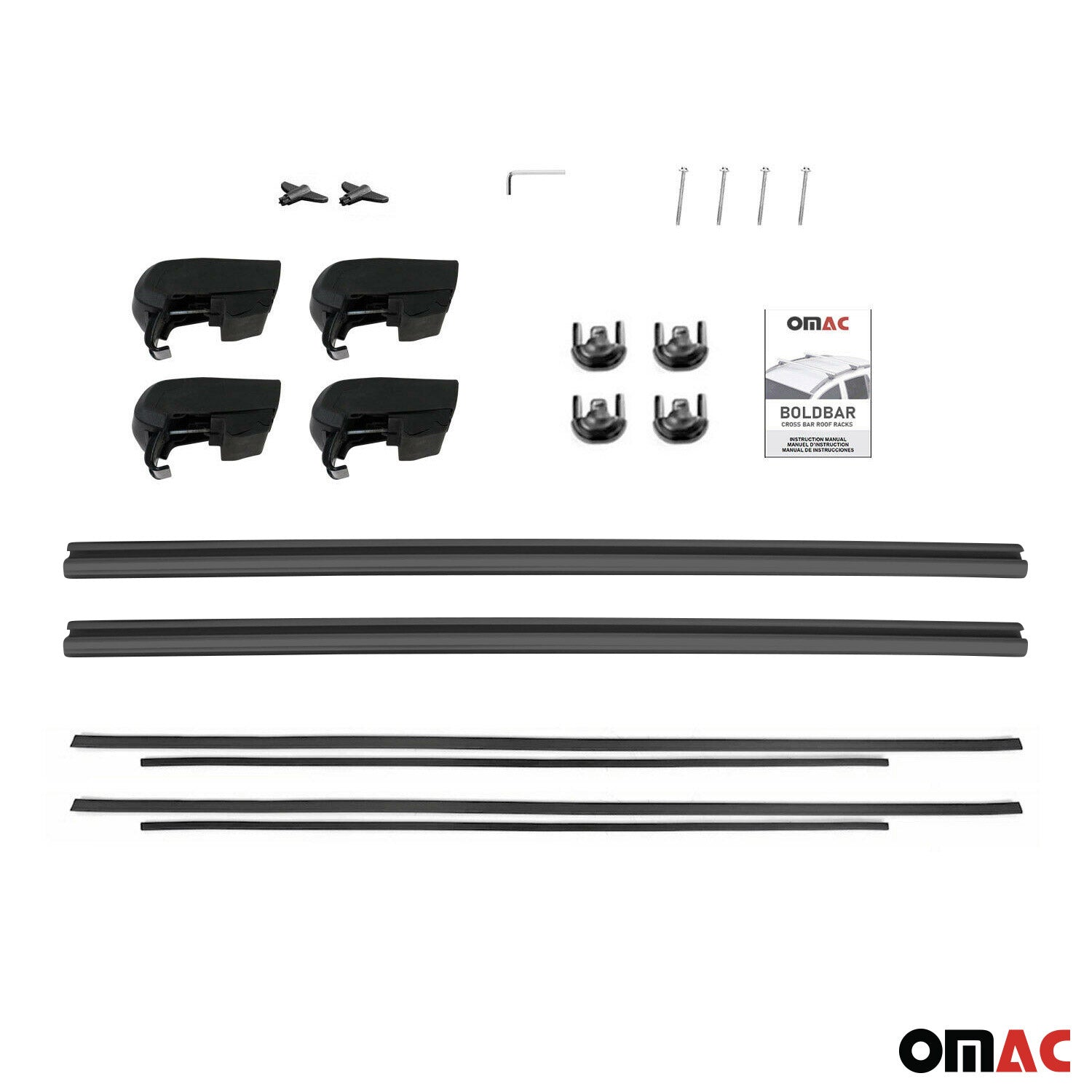 OMAC USA 2021-2026 GMC Yukon / Yukon XL Roof Rack Cross Bars Black, flush-mounted roof rails, further detail