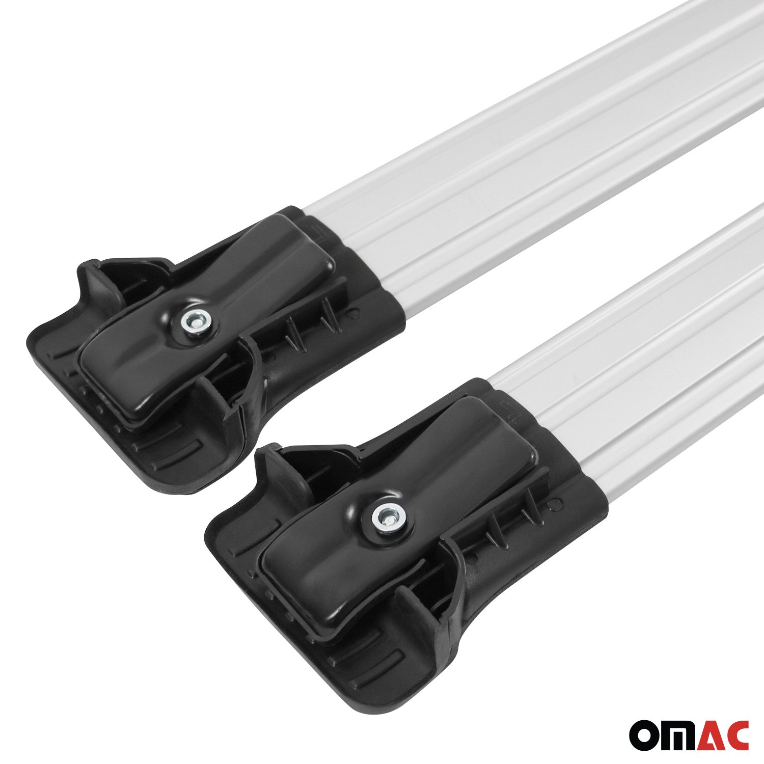 OMAC USA 2010-2017 Chevrolet Equinox Roof Rack Cross Bars Silver, raised roof rails, fitment detail