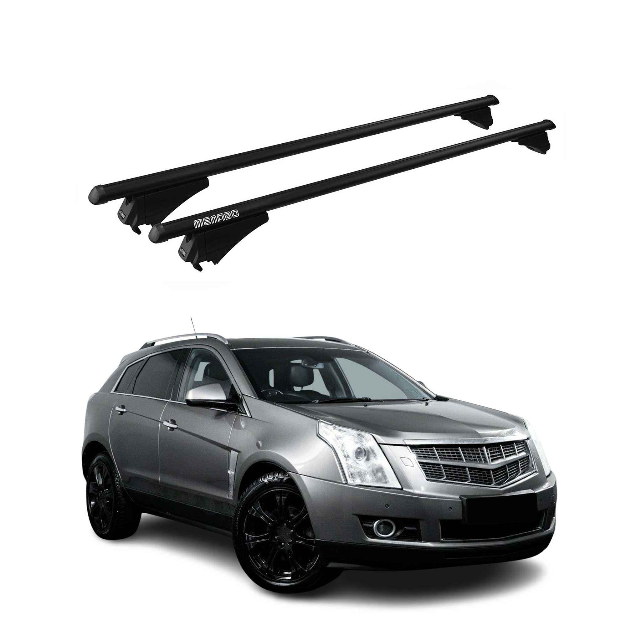 OMAC USA 2010-2016 Cadillac SRX Roof Rack Cross Bars Black, raised roof rails