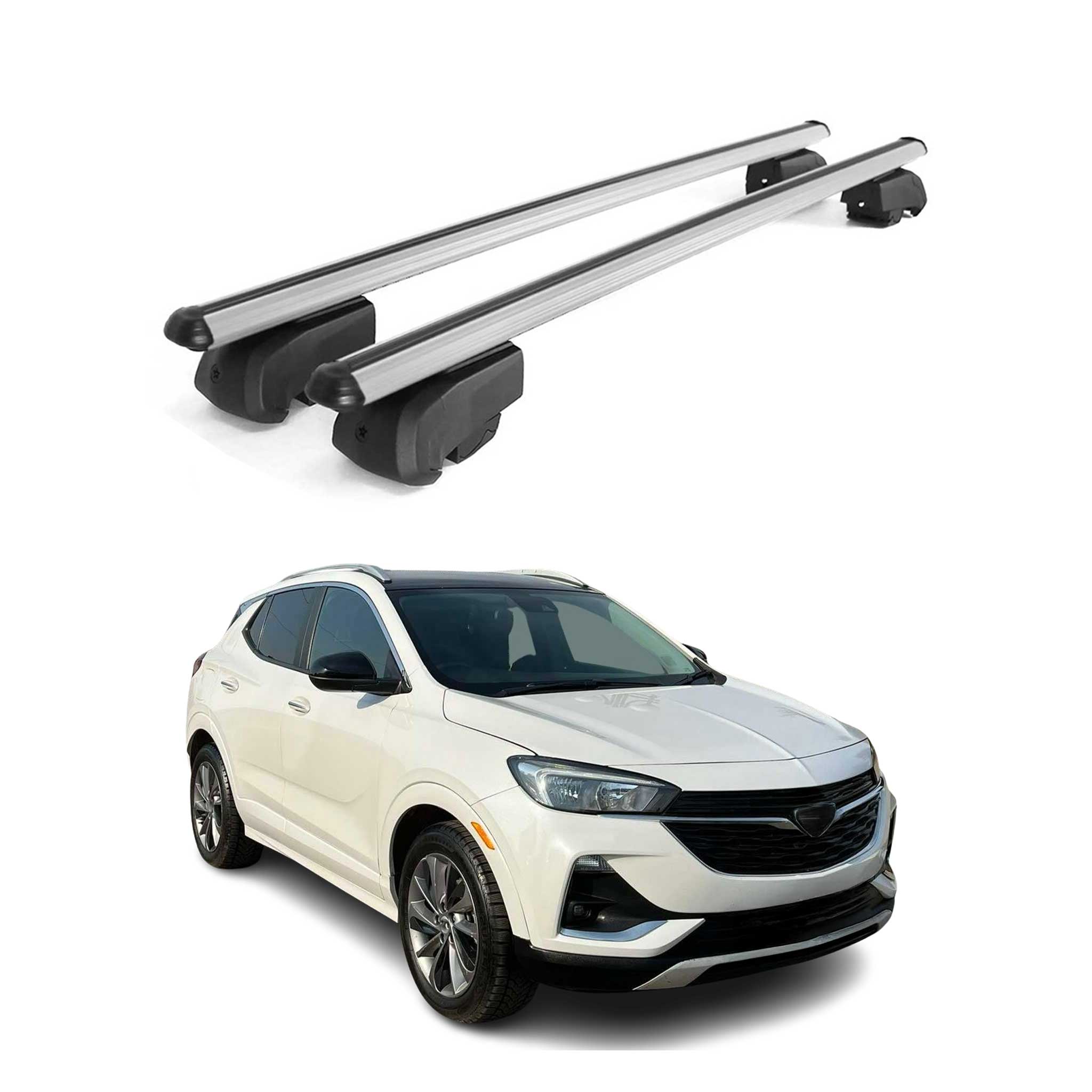 OMAC USA 2020-2026 Buick Encore GX Roof Rack Cross Bars Silver, flush-mounted roof rails