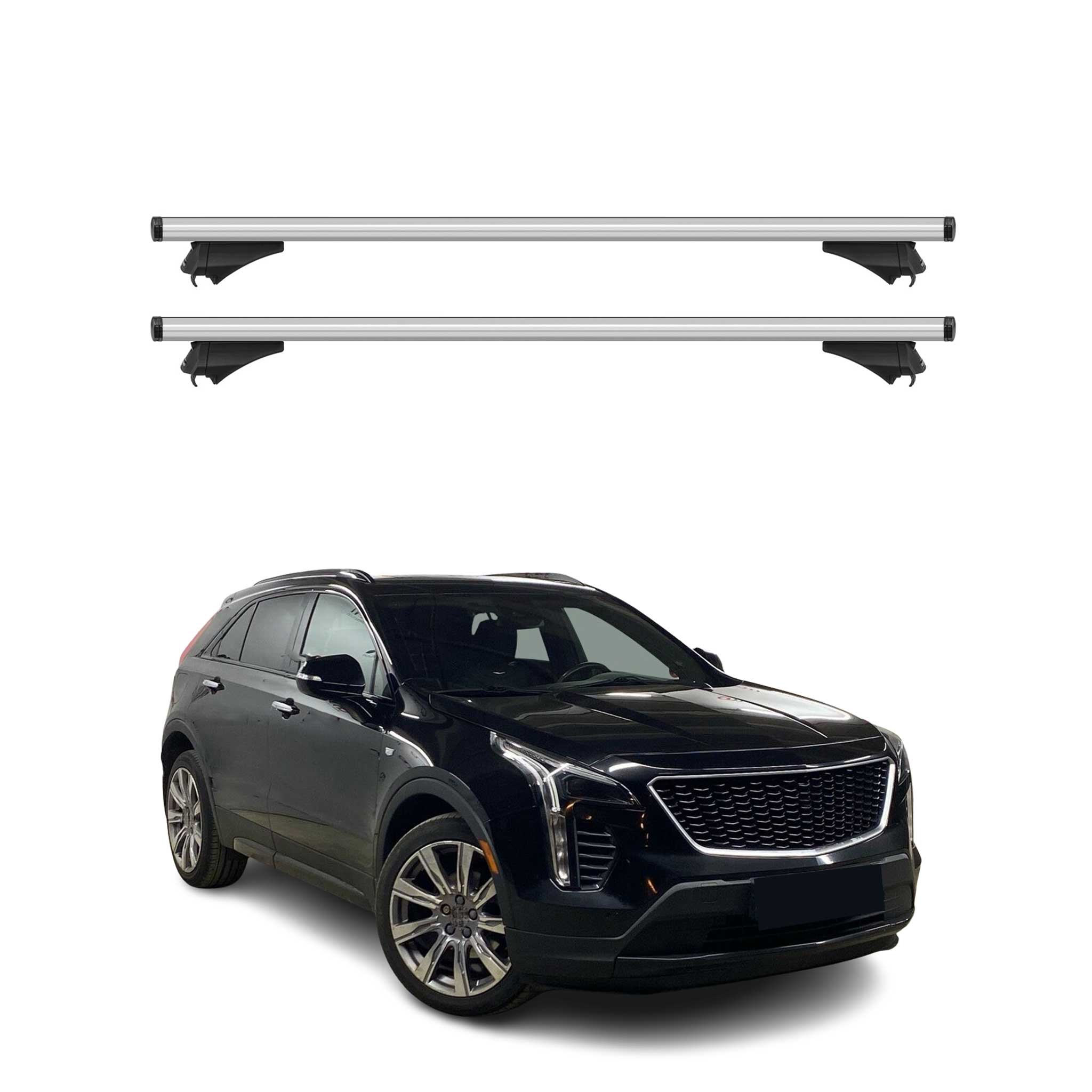 OMAC USA 2019-2025 Cadillac XT4 Roof Rack Cross Bars Silver, flush-mounted roof rails