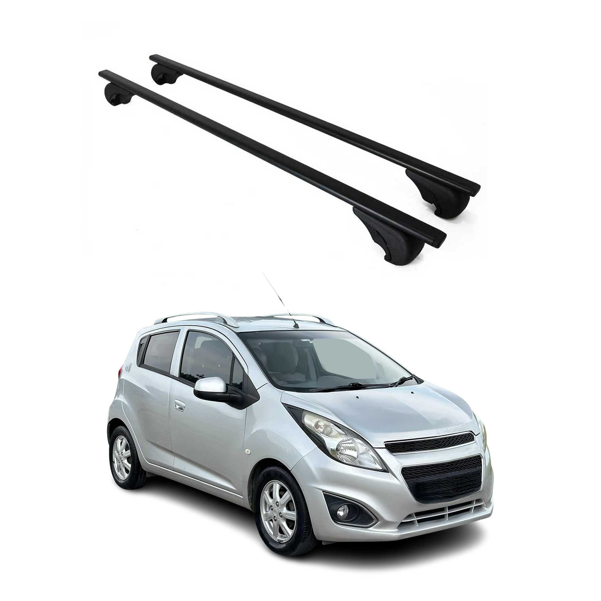 OMAC USA 2013-2015 Chevrolet Spark Roof Rack Cross Bars Black, raised roof rails