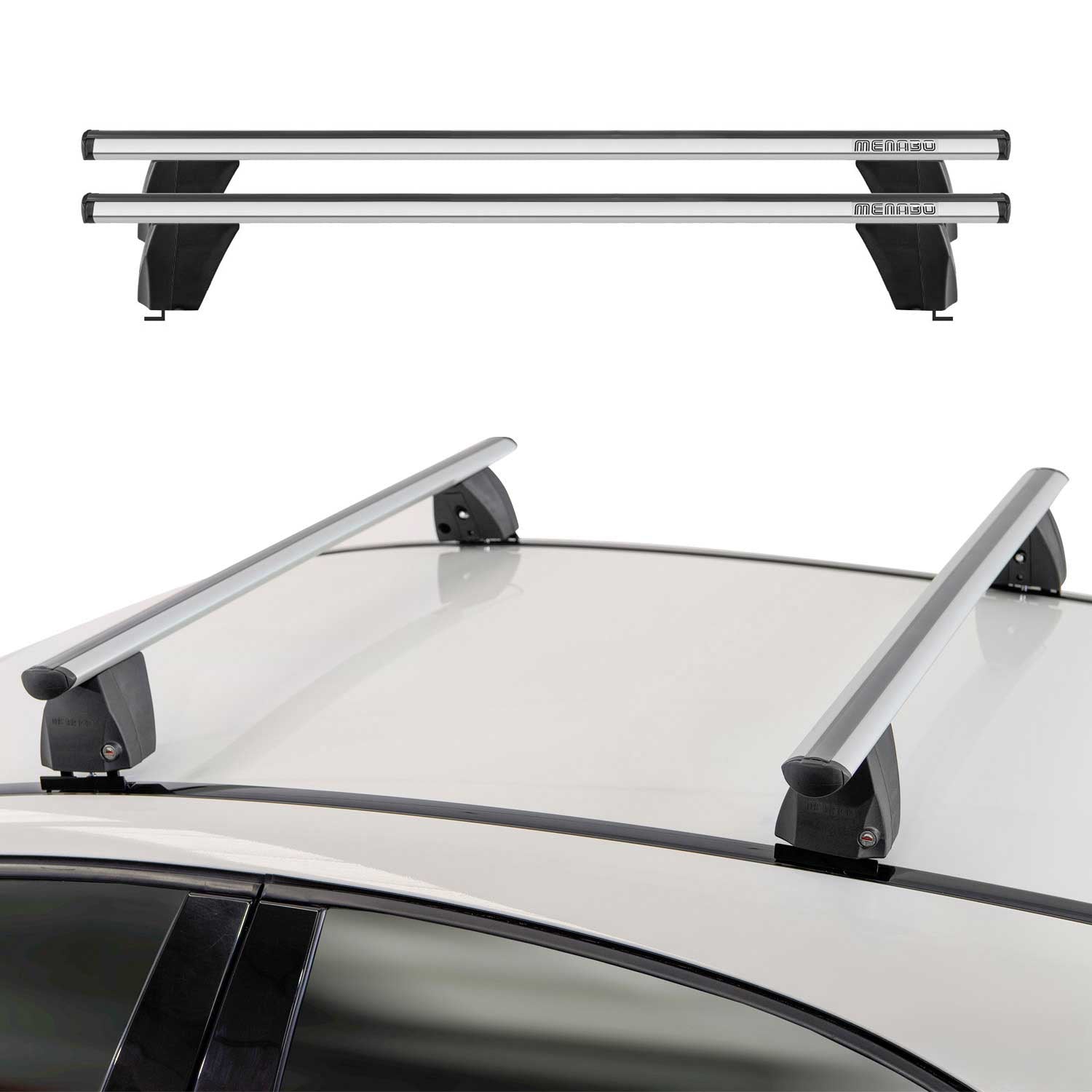 OMAC USA 2018-2024 Chevrolet Equinox Roof Rack Cross Bars Silver, fixpoints, alternate view