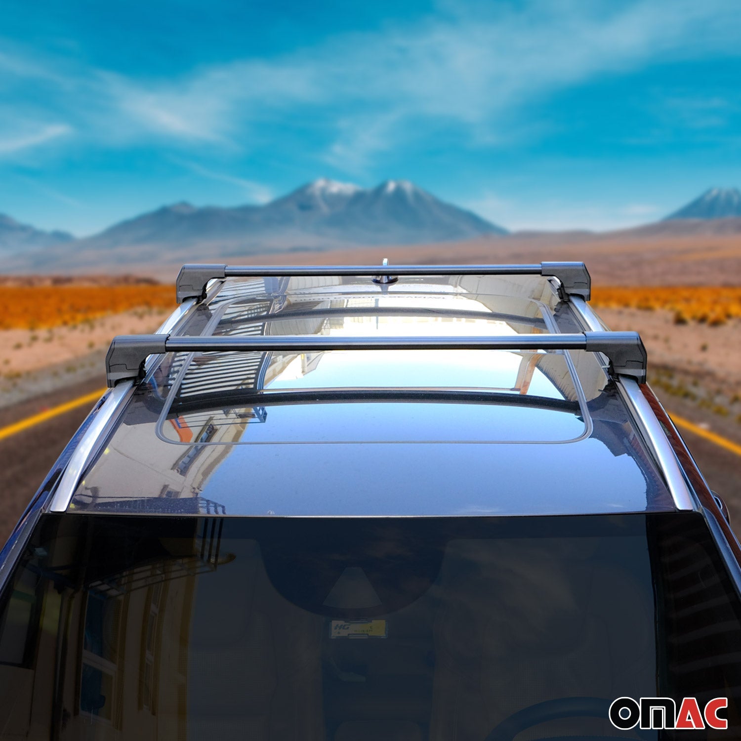 OMAC USA 2013-2016 Buick Encore Roof Rack Cross Bars Black, flush-mounted roof rails, additional view