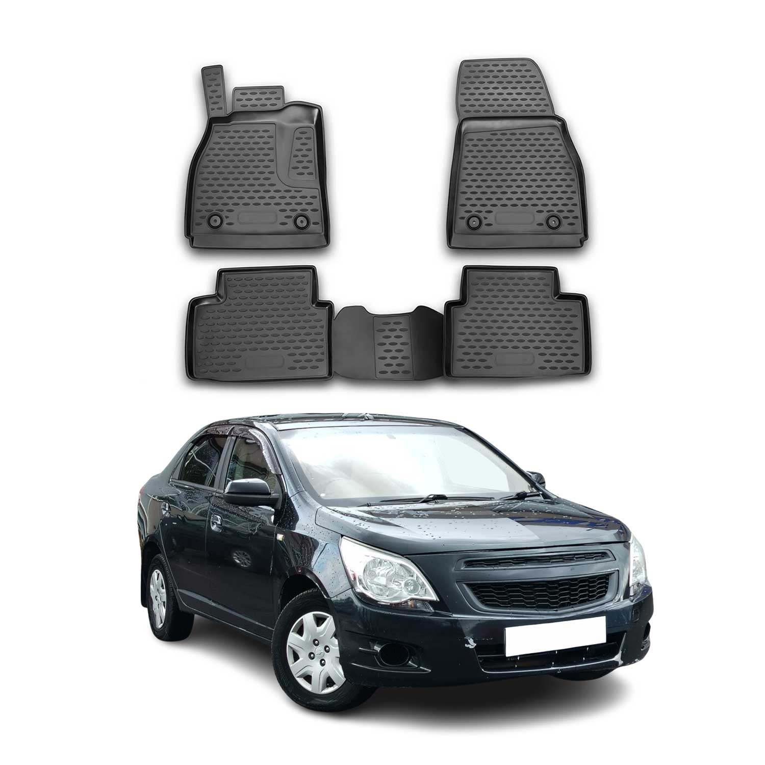 OMAC USA 2013-2015 Chevrolet Malibu Floor Mats Liners Full Set All Weather Black, classic floor mats
