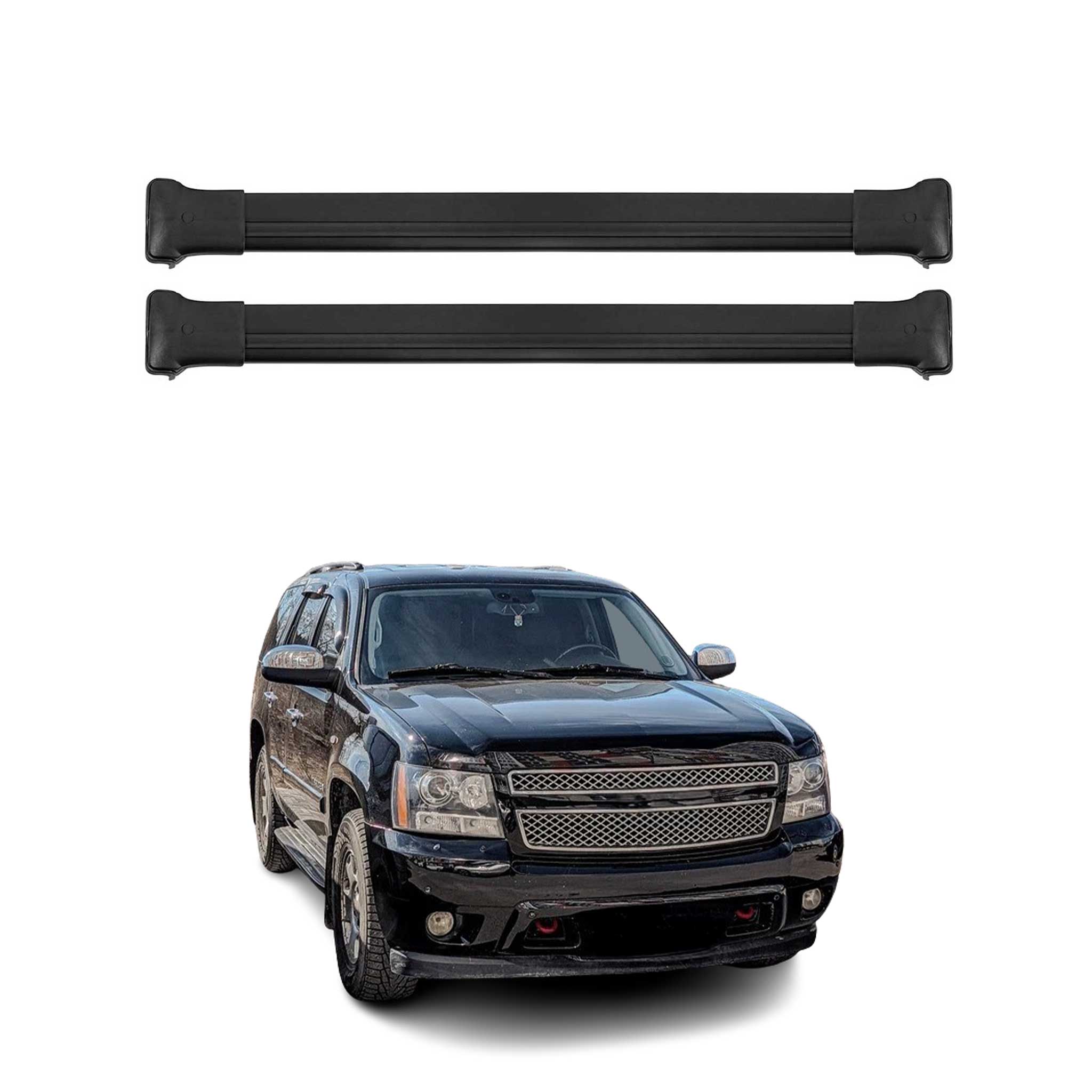 OMAC USA 2007-2014 Chevrolet Tahoe Roof Rack Cross Bars Black, raised roof rails