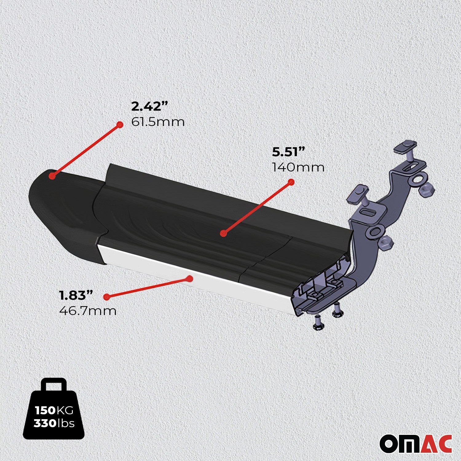 OMAC USA 2019-2026 Chevrolet Silverado / GMC Sierra 1500 Double Cab Crew Cab Side Step, running boards, product detail