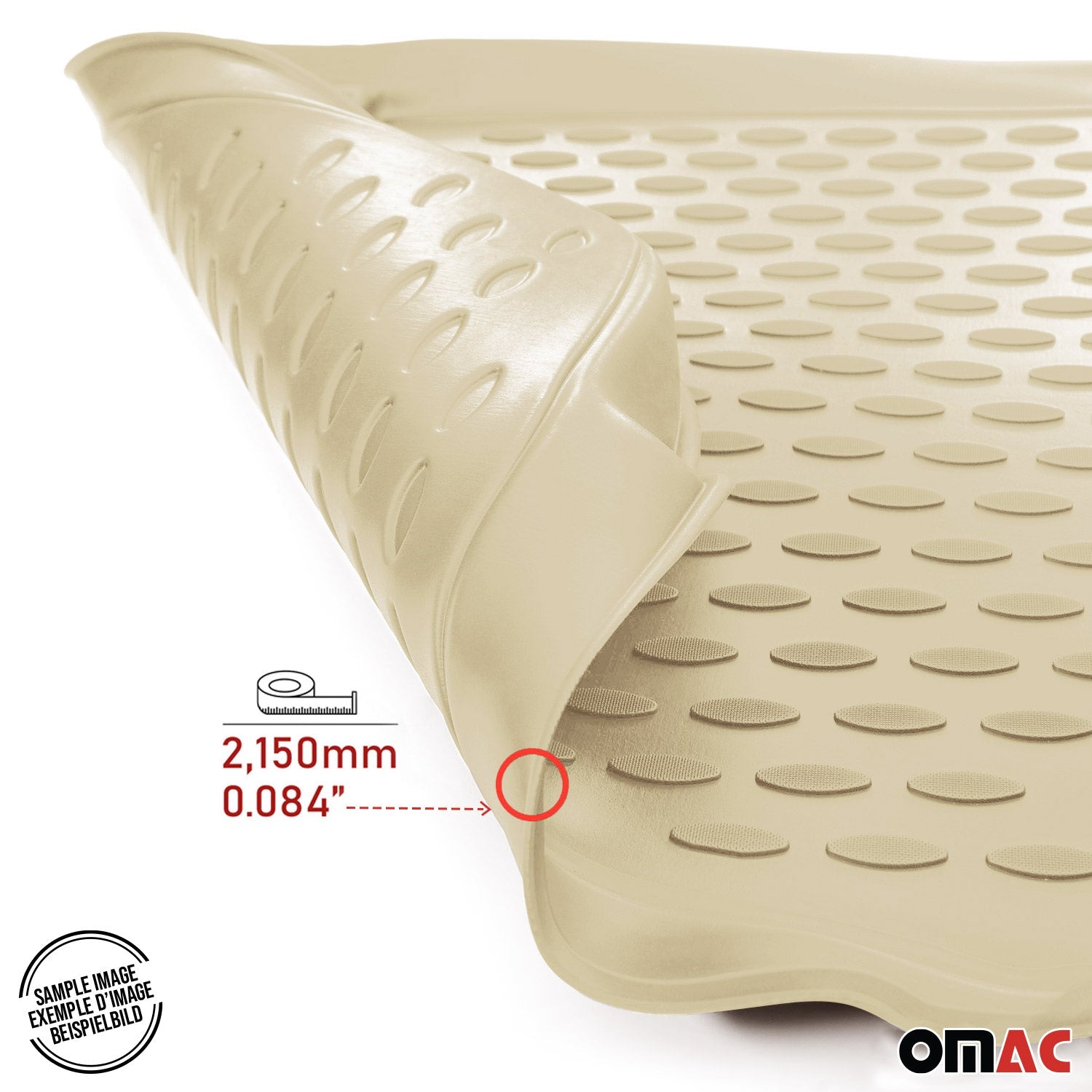 OMAC USA 2007-2014 Chevrolet Tahoe Floor Mats Liners Full Set All Weather Beige, classic floor mats, product detail