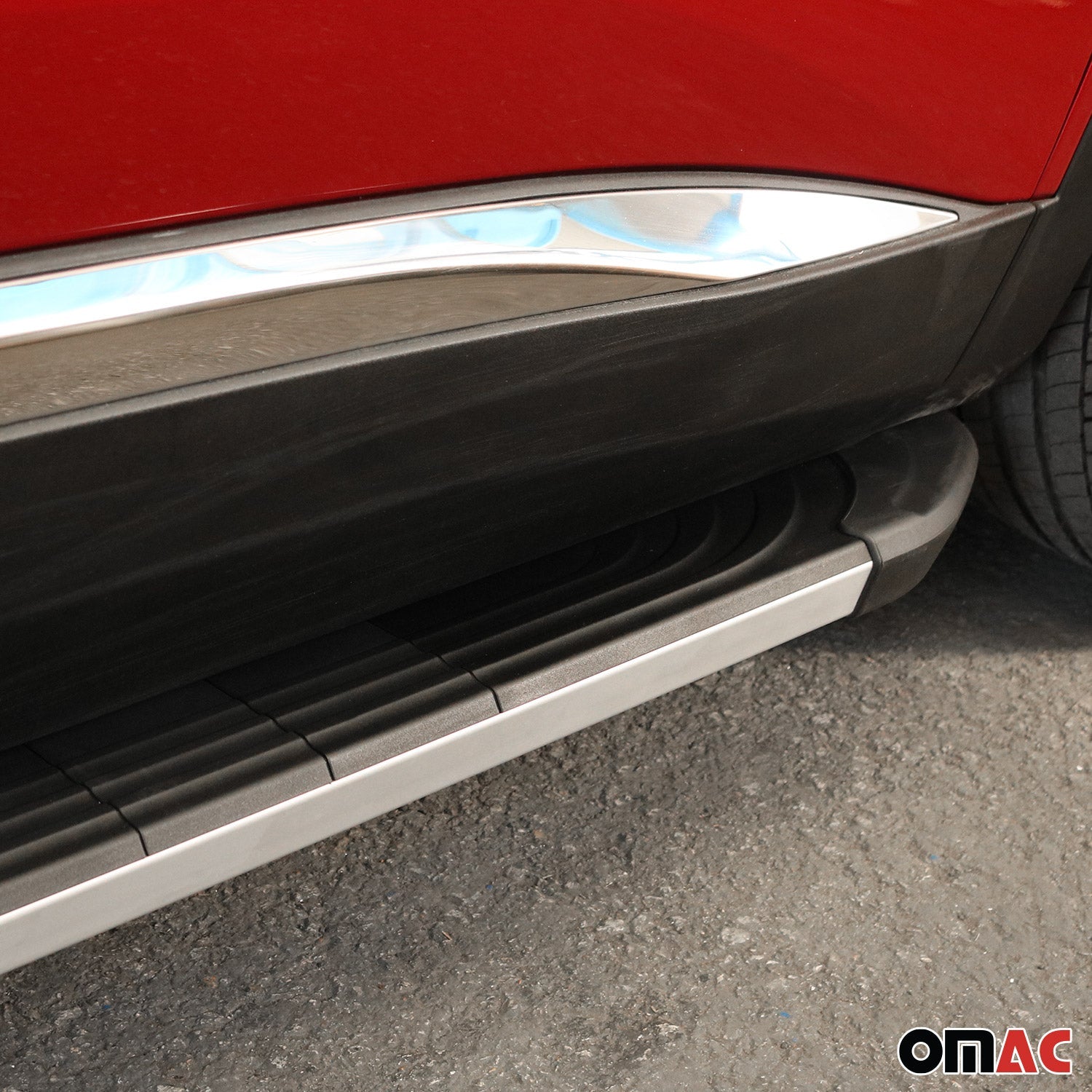 OMAC USA 2015-2024 Chevrolet Colorado / GMC Canyon Nerf Bar Side Step Running Boards Alu, top view