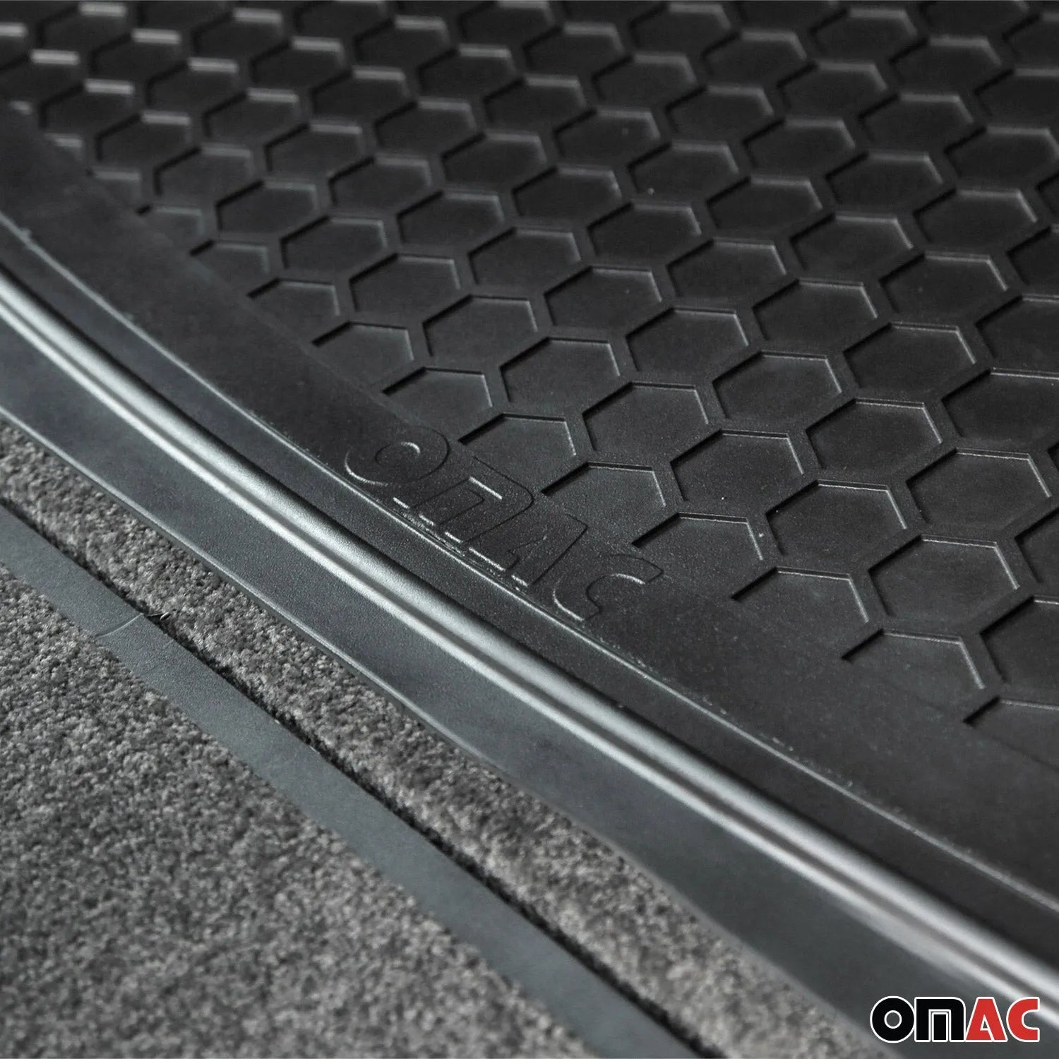 OMAC USA 2011-2014 Chevrolet Cruze Sedan Universal Cargo Mat Liner Waterproof Rubber Black 1Pc, reverse view