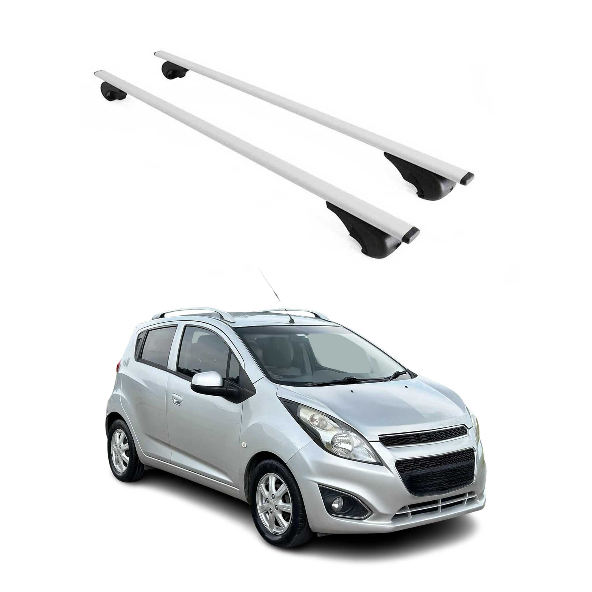 OMAC USA 2016-2022 Chevrolet Spark Roof Rack Cross Bars Silver, raised roof rails