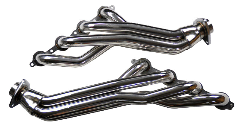 Speedzone Performance LLC SPDZ1 long tube headers with Y-pipe in full polished stainless steel for Chevy Silverado, GMC Sierra, Tahoe, Yukon 2007-2014